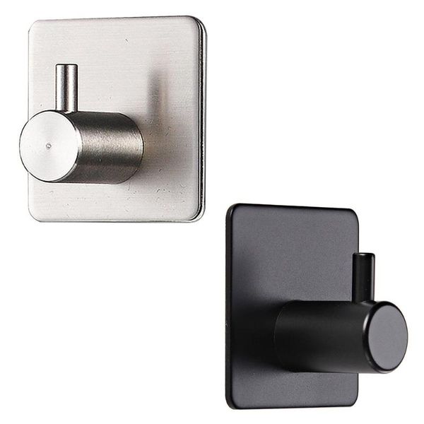 

square bathroom hooks moisture-proof stainless steel water oil proof wall hanger self-adhesive kitchen home accessories