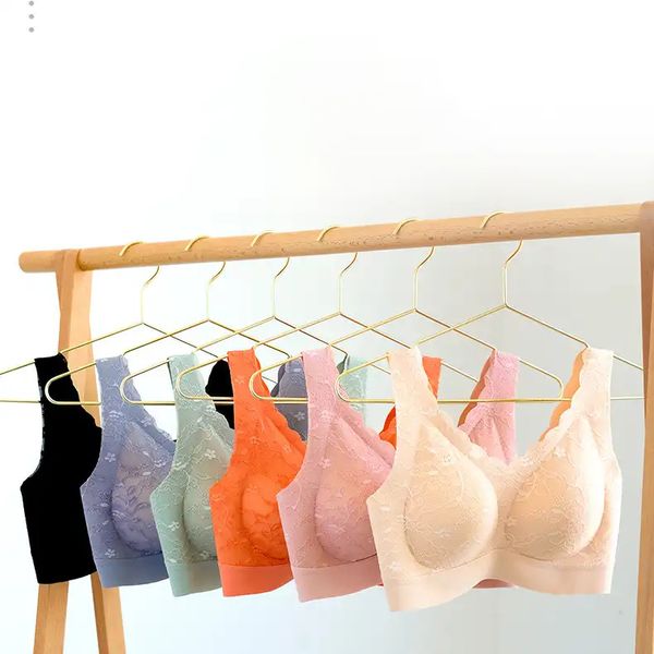 

новый стиль таиланд латекс 2.0 бесшовное кружевное нижнее белье женское кажущееся спортивным жилетом не стальное кольцо-бюстгальтер для сна, Red;black