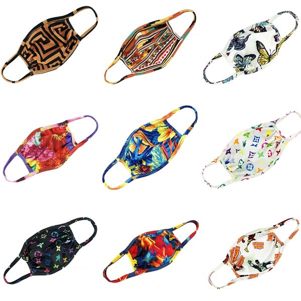 

cute crocodile fox children designer printed breath cotton face mask kids fun fancy mouth muffle dust windproof protective carto #920, Black