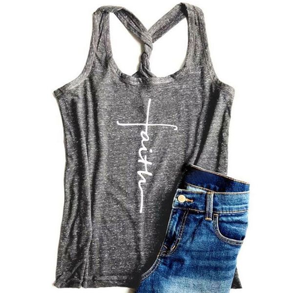 

new women casual heigh quality cotton tshirt female harjuku letter print tank sleeveless large size tank top, White