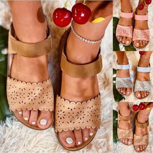 

2020 sandals women summer slip on shoes peep-toe flat shoes roman sandals mujer sandalias ladies flip flops sandal new sale, Black