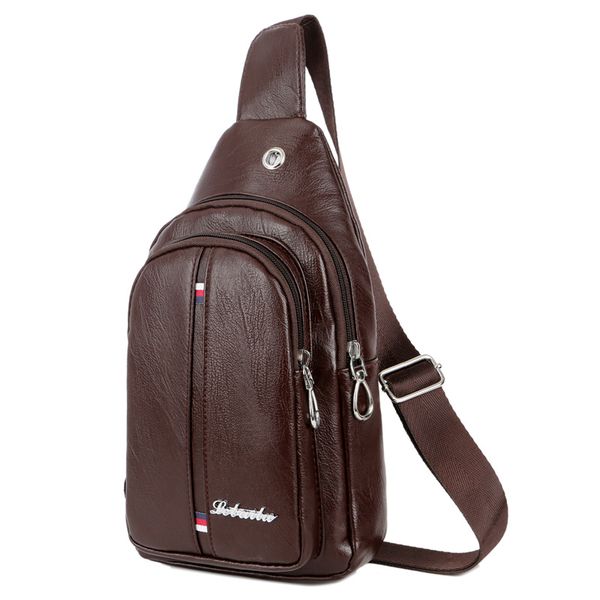 

2019 casual messenger bag men chest pack single shoulder strap back bags leather travel men crossbody bags vintage chest bag