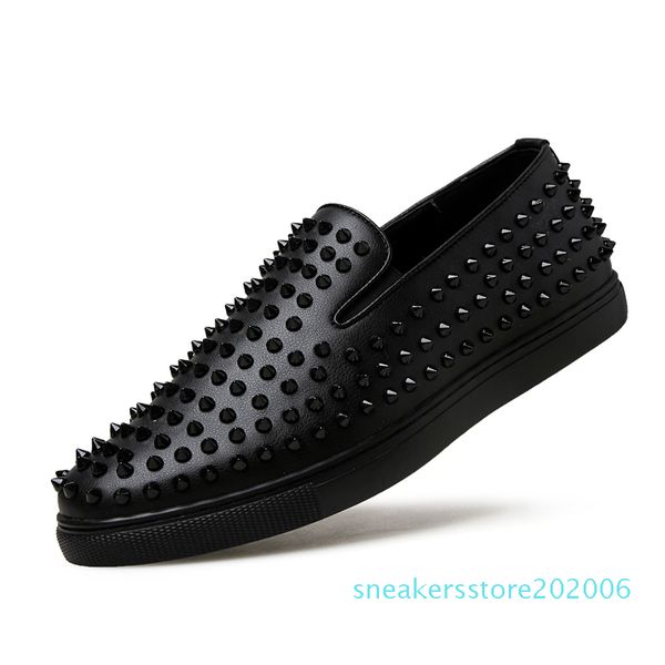 

designer mens casual shoes loafers luxury for male sneakers plus size leather shoes zapatos de hombre sneaker s6, Black