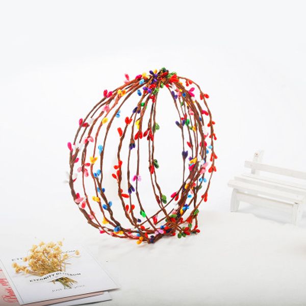 

simulated wreath wholesale 40 cm 9 pairs of pearl berry braided headdress wreath rattan wedding decoration artificial flower