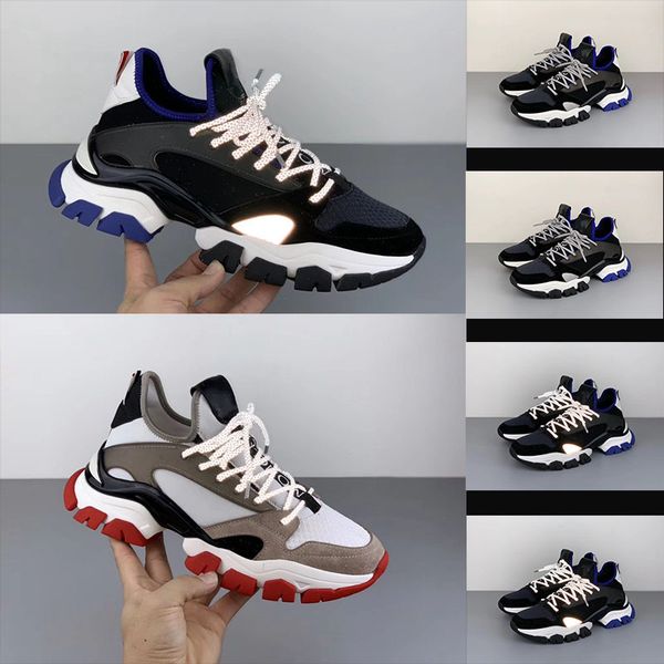 

with box 2020 new high-casual men's shoes 3m reflective casual shoes white black green knitted lace casual lace ribbon frame 38-45