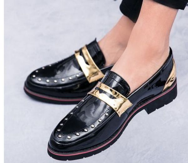 

men's shoes in spring and autumn low heel pointed end@2099, Black