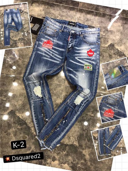 

2020new wholesale- jeans male new fashion robins hole jeans pants men fashion's jeans men trousers straight pants designer h1