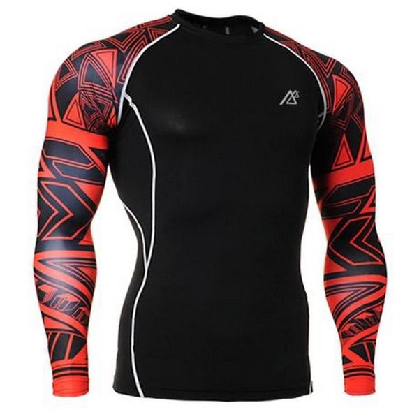

cycling compression shirt workout sport bike t-shirt short jogging tshirt men fitness jersey rashgard gym shirt, Black;red