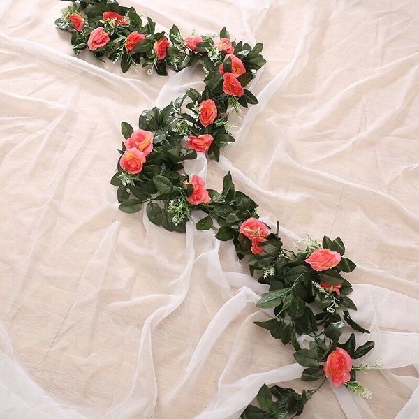 

artificial flowers silk rose leaf garland vine ivy wedding landscaping xmas art