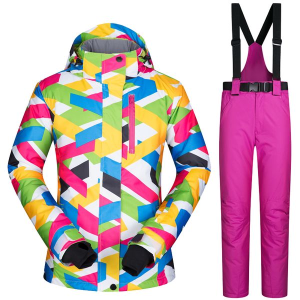 

2018 new ski jacket women snow jacket thick warm waterproof and windproof ski snowboard + pant