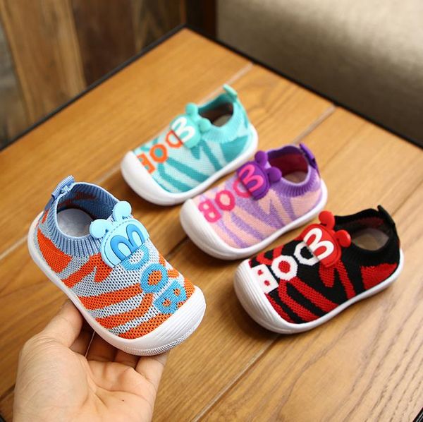 

2020 baby girls boys first walker kid girl infant toddler knitted shoes 16-21 0-2years a-12 4colors tx09