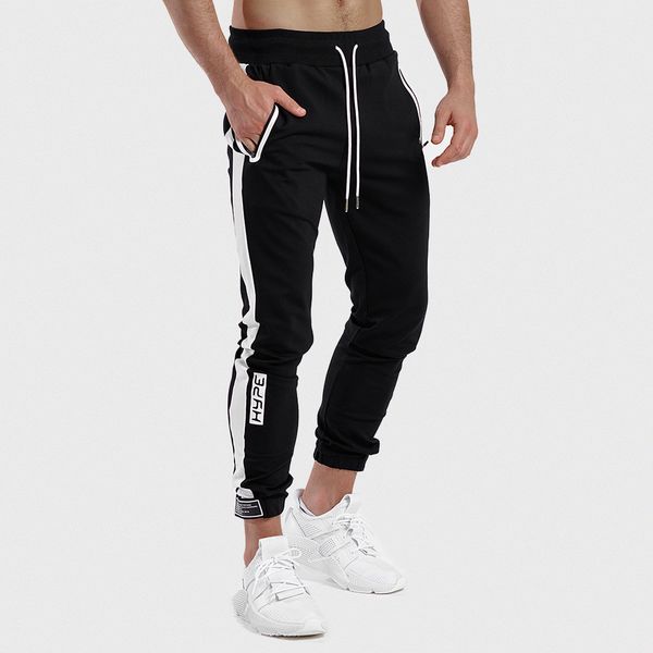 

casual sporty pants joggers sweatpants mens gyms fitness workout sportswear trousers autumn male cotton trackpants pencil pants, Gray