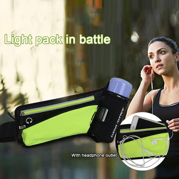 

adjustable strap waist bag headphone hole bottle holder gym buckle lightweight climbing hiking running pouch fitness sports