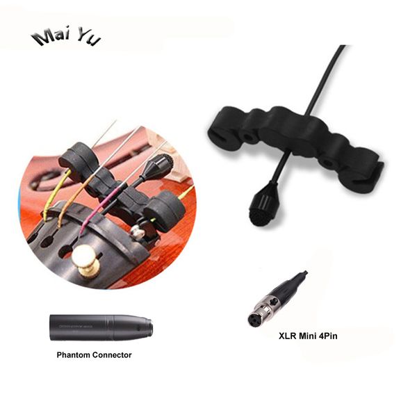 

professional lapel violin condenser microphone music instrument microfone for shure wireless system xlr mini 4pin transmitter