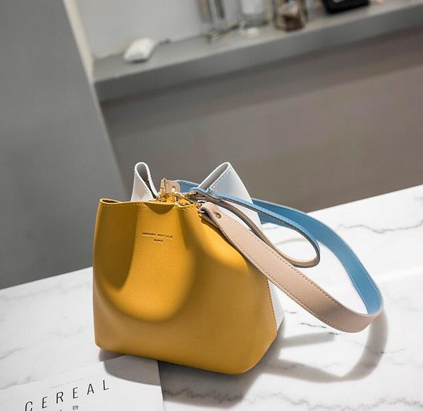 

designer luxury handbags purses women fashion bucket bag with designer contrast color and three color sweet lady nice cow classic cow