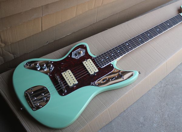 

wholesale left handed green electric guitar with red tortoise pickguard,hh pickups,rosewood fingerboard 0418