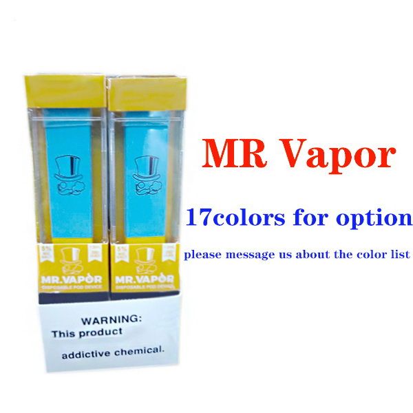 

MR VAPOR Одноразовые устройства MR.VAPOR Vape Pen Pod Starter Kit 280mAh Аккумулятор 1,3 мл Картриджи 400Puffs Предварительно заполненные Mrvapor Ecig испаритель