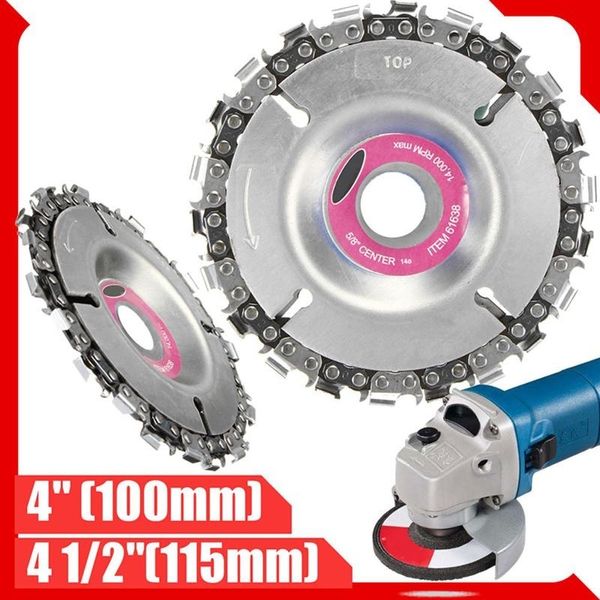 

4 inch grinder disc and chain 22 tooth fine cut chain set for 100 115 angle grinder 5/8 inch center hole