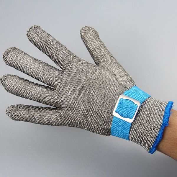 

1pcs durable grade 5 stainless steel wire cut-proof glove metal slaughter repair woodworking glass anti-knife protective glove, Black