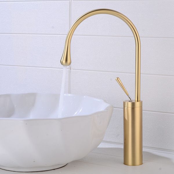 

basin faucet single handle 360 rotation spout mixer tap for kitchen or bathroom basin water sink mixer gold brushed