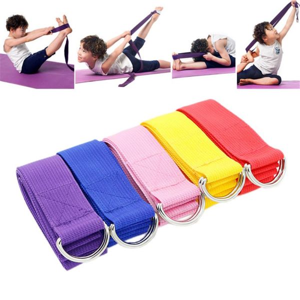 

1 pc fitness yoga belt sport exercise adjustable d-ring belts waist leg gym stretch belt yoga wall lanyard stretching