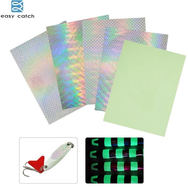 

easy catch 5pcs/lot mixed colorful stickers for fishing metal lures artificial fish scale skin style lifelike fishing accessory