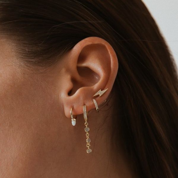 

wedding engagement gift cz tassel chain charm earring 925 sterling silver round ear drop gold rose silver 3 colors