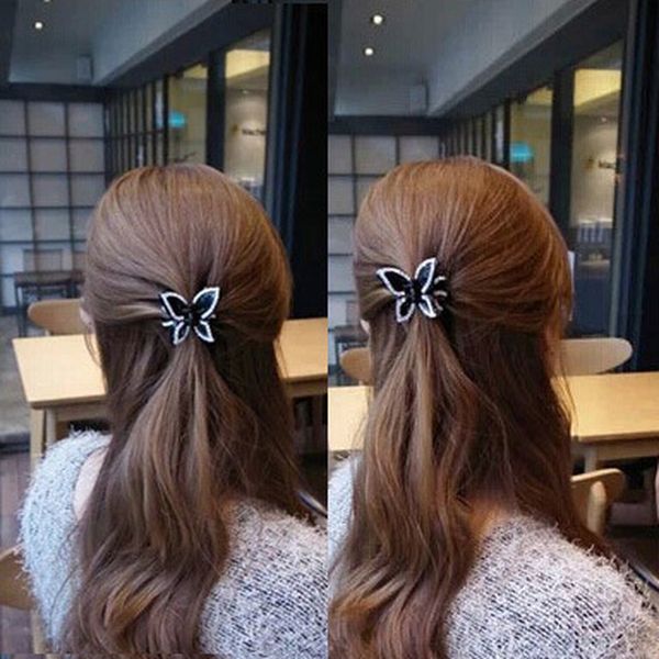 

butterfly crystal rhinestone claw hairpin women hair clamp accessory clip new, Golden;silver