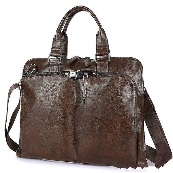 

business briefcase leather men bag computer laphandbag man shoulder bag messenger bags men's travel bags black brown