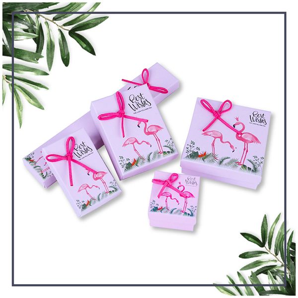 

[ddisplay]ins style flamingo pink jewelry gift box glamour ring boxes monthly earring small jewelry display fineness necklace package box, Black;white