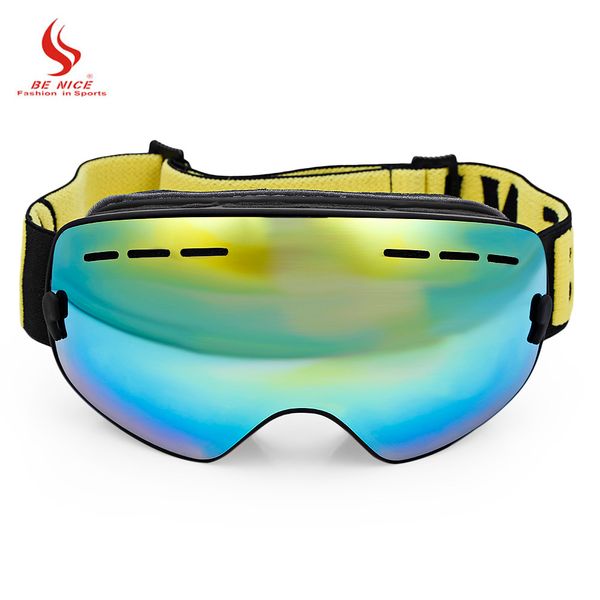 

benice snow - 4300 kid ski goggle spherical anti-fog lens snowboarding skiing goggles climbing glasses eyewear