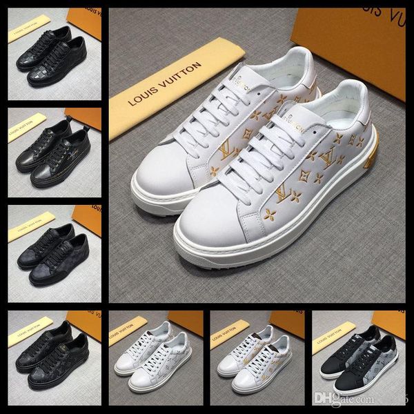 

21ff 2020 leather casual shoes men vulcanized shoes brand luxury lightweight flat lace up footwear four seasons sneakers yeye8, Black