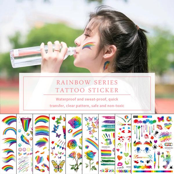 

9style disposable waterproof tattoo sticker body art temporary tattoo sticker women arm face forehead colorful tattoo stickers dbc vt0716