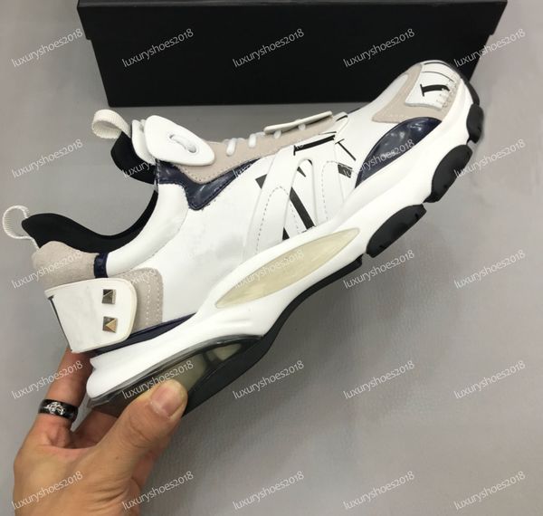 

ins fashion stud camouflage sneakers shoes footwear men women flats luxury designer rockrunner trainers casual shoes, Black