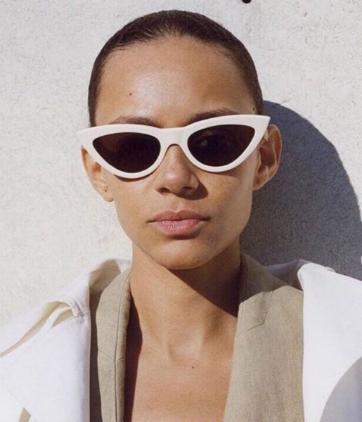 

2018 cat eye sunglasses women sun glasses fashion ladies vintage glasses female triangle retro feminino uv400, White;black