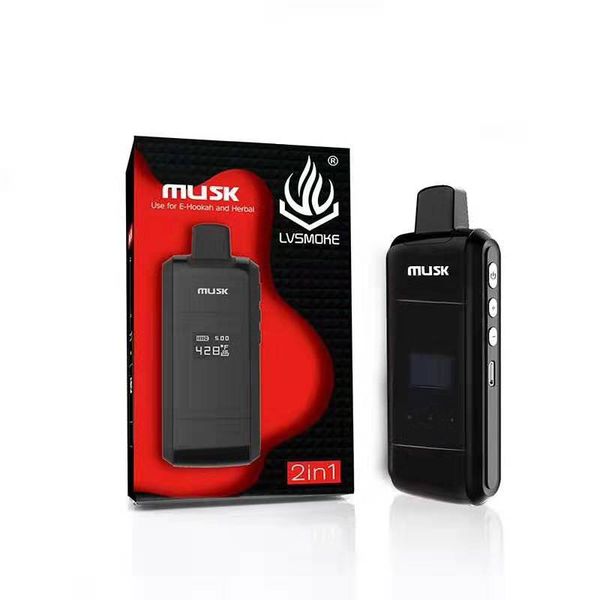 

Оригинальный мускус 2 в 1 наборе LVSmoke Dry Herb Vaporizer Смарт Вибрация Temp Control Батарея 1000 мАч с OLED электронная сигарета DHL Бесплатно