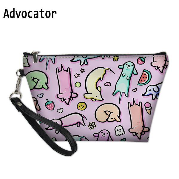 

advocator cartoon dachshunds pattern cosmetic case toiletry bag women makeup pouch travel organizer handbag cosmetiquero mujer
