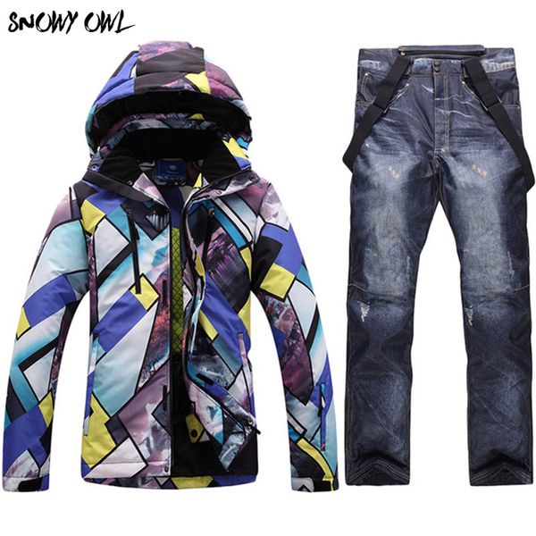 

new winter men ski suits jacket+pants men's skiing suit thickening super-warm waterproof windproof snow clothing