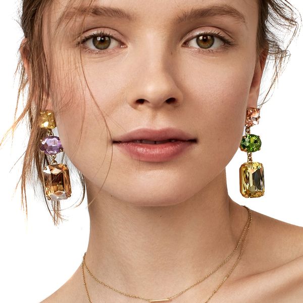 

jujia 4 colors wholesale jewelry good quality statement earrings crystal tassel earrings for party fashion earrings, Silver