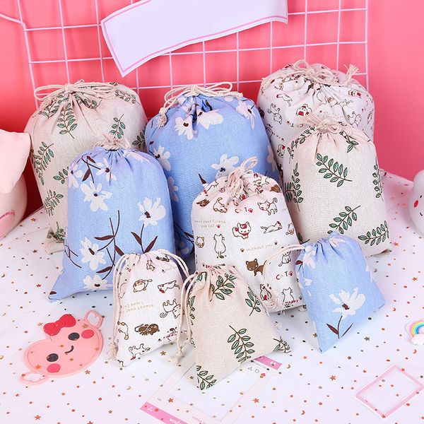 

fashion printing drawstring bags cute student bag travel pouch shoes storage clothes handbag cosmetics wash bags for women