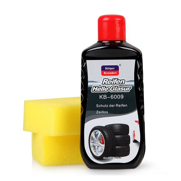 

180ml car tire bright glaze clean car wet wheel shine auto tyre gloss spray auto tires coating agent kit
