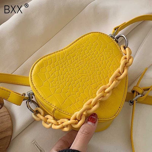 

bxx] crocodile pattern leather heart shaped shoulder bag for women 2020 chain design crossbody bags lady travel handbags hl693