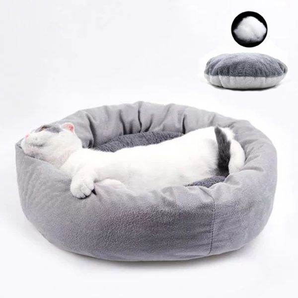 

winter warm plush pet bed thickened cat cushion small medium dog sleeping pad with pillow cama perro cama perro p666