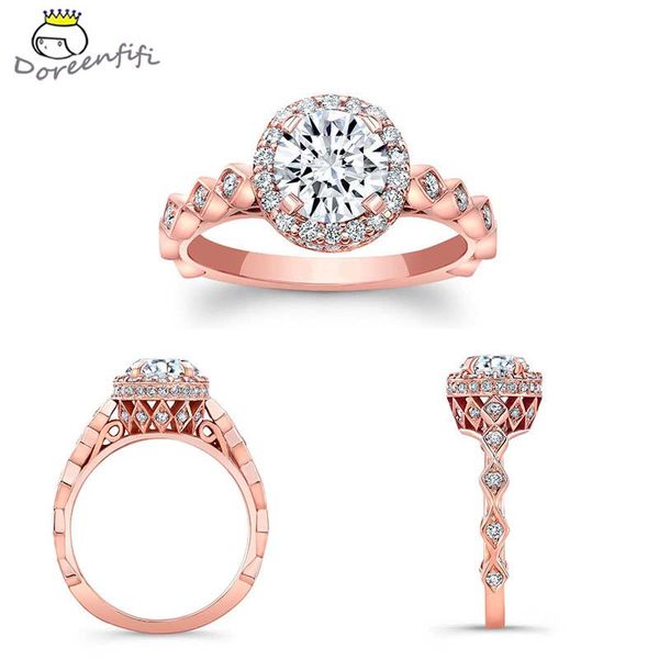 

brand anillos vintage jewelry rings for women 925 sterling silver rose gold color zirconia environmental rhinestone wedding ring