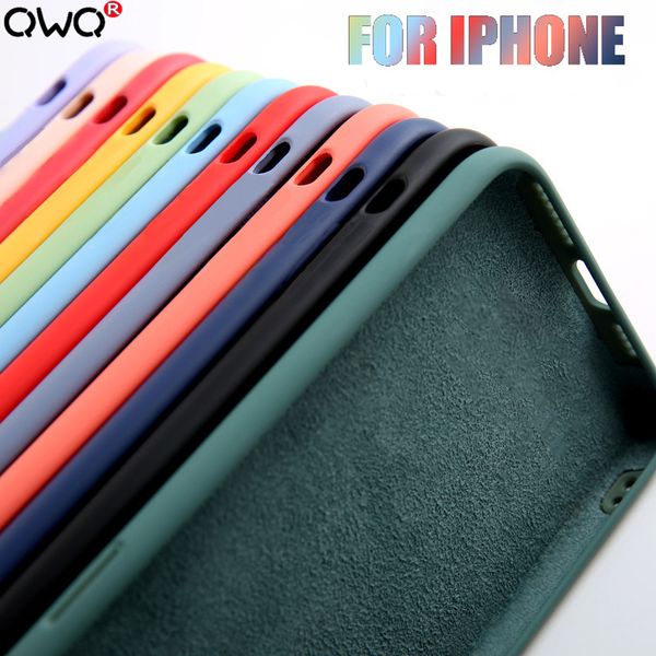 

funda de lujo de silicona líquida original para carcasa apple iphone 11 pro max 7 8 6 6s plus xr x xs max 5 5s se 2020 funda trasera a