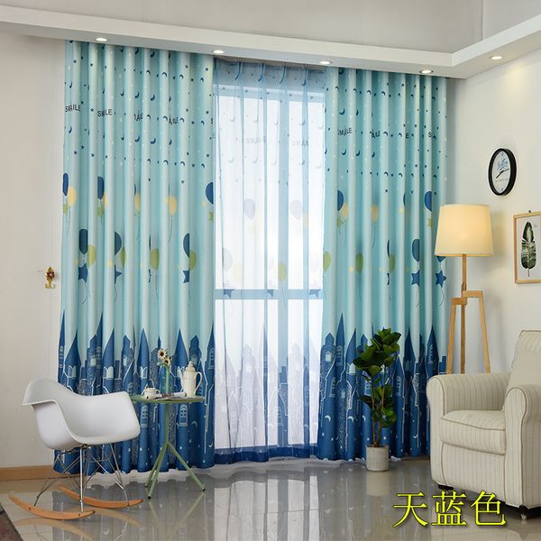 

starry mediterranean blue cartoon castle shading curtains for living dining room bedroom