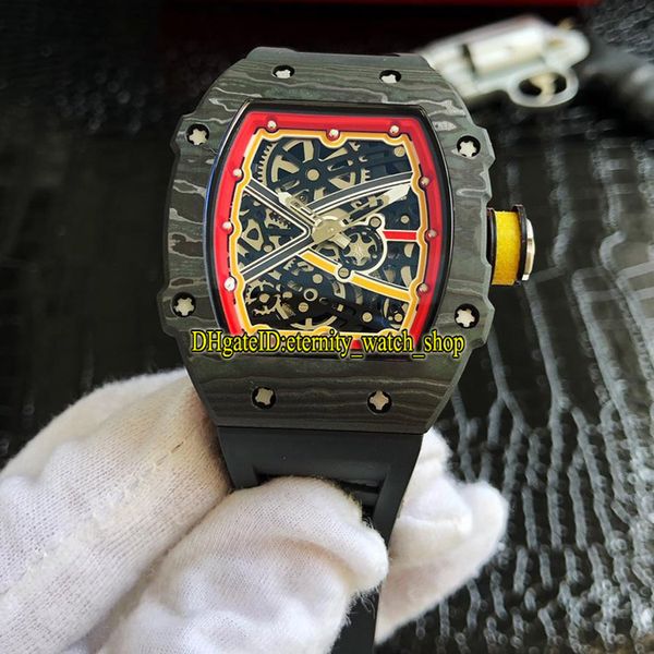 

limit version rm 67-02 sprint wayde van niekerk ntptÂ® carbon fibre case skeleton miyota automatic rm67-02 mens watch rubber designer watches, Slivery;brown