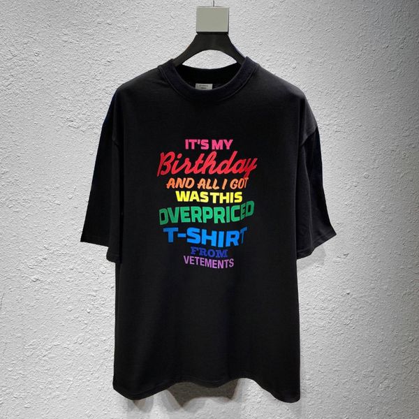 

france street designer t-shirt tide vetements vtm witt moe 2020 ins casual loose short-sleeved t-shirt mens and womens tee sale, White;black