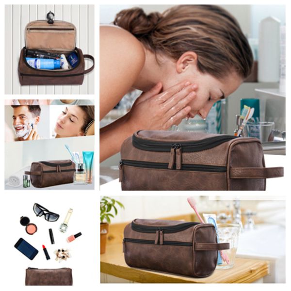 

new cosmetic bags organizer pu waterproof large capacity hook bath bag duffel bag wash home storage bags t2d5030