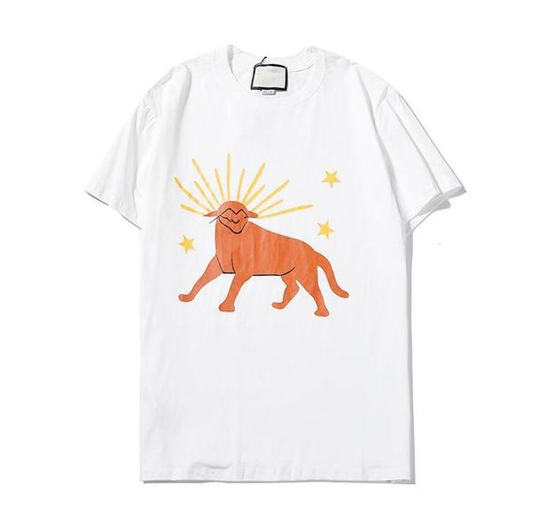

luxury designer tshirts for mens with letters animals summer short sleeve tee shirts for mens clothing 2 colors optional, White;black